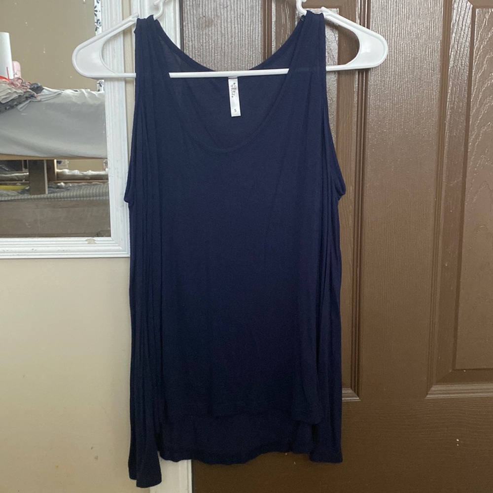 Blue shoulder less long sleeve Adult Medium.